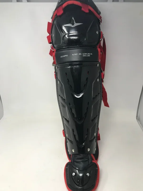 New All-Star LG21WPRO 16.5″ Blk/Red Pro Style Baseball Catchers Leg guards