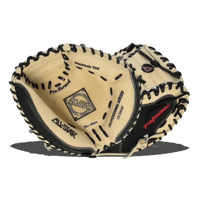 New All-Star Pro-Advanced 35 Inch CM3100BT Baseball Catcher’s Mitt RHT Blk/Tn
