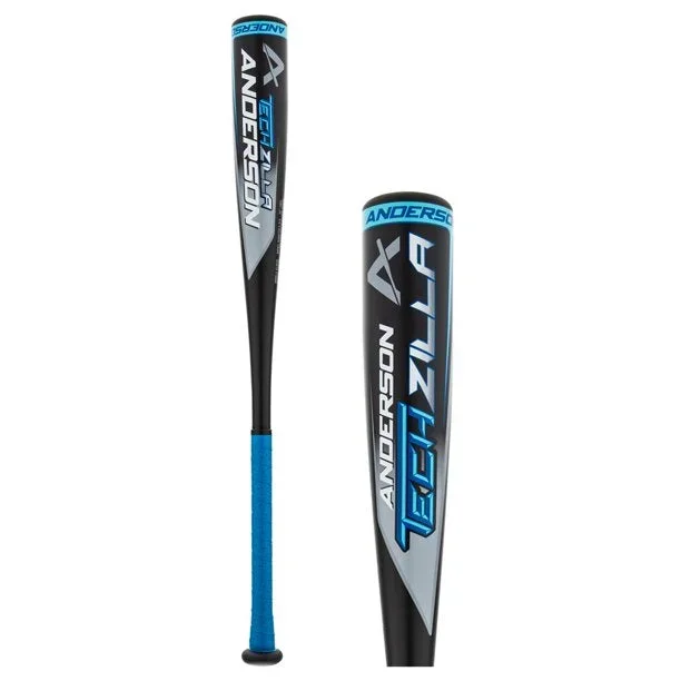 New Anderson Techzilla -8 USSSA Baseball Bat 1 Piece Aluminum Black/Blue