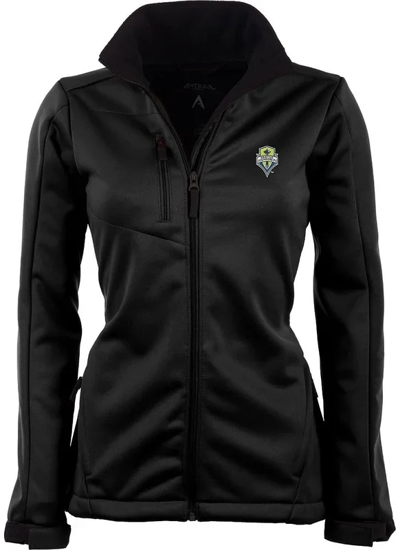 New Antigua Seattle Sounders Womens Traverse Jacket Size Medium Black 100389