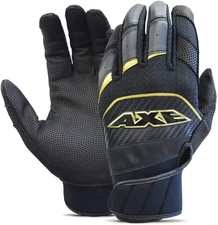 New Axe Pro-Fit Batting Gloves Adult Small Black/Gold
