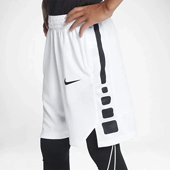 New Boys Nike Dry Elite Stripe Basketball Short Size Small Black/White