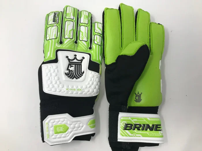 New Brine King Match 3X Goalie Soccer Gloves Size 11 Lime/White/Black