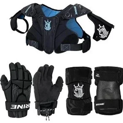 New Brine Youth Medium Uprising Starter Lacrosse Set Black/Royal 3 Piece Set