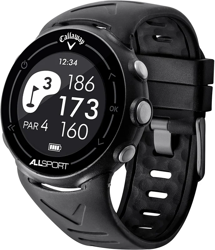 New Callaway Golf- ALLSport GPS Golf Watch Bluetooth Black 9 Hour Battery
