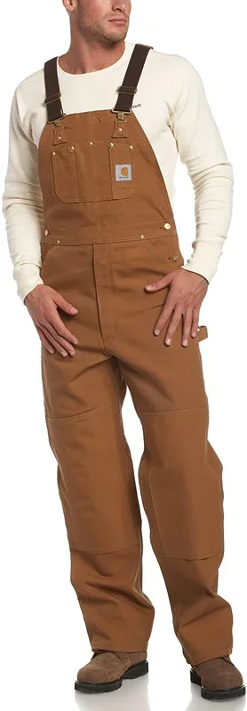 New Carhartt Men’s 42 X 30 Duck Bib Unlined Overalls Brown