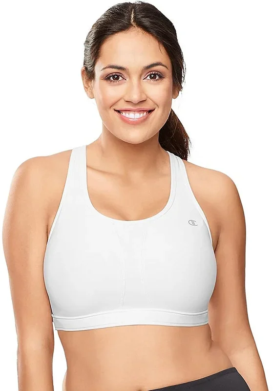 New Champion Women’s Plus-Size Vented Compression Sports Bra White 2XL