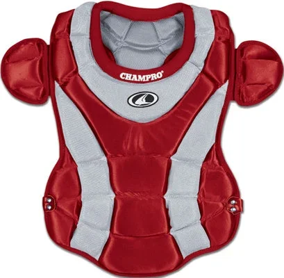 New Champro Girl’s 15″ length Catcher’s Softball Chest Protector Red/Silver