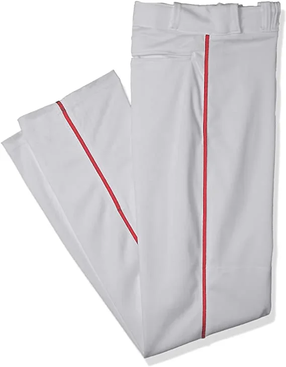 New CHAMPRO Men’s Sports Pro-Plus Open Bottom Pants W/Piping Gray/Red X-Large