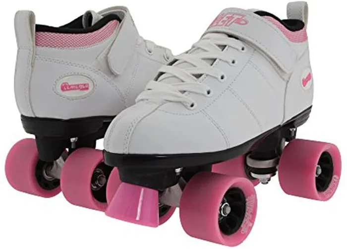 New Chicago Skates Bullet Ladies Speed Roller Skate –White/Pink Size 7 B-100W