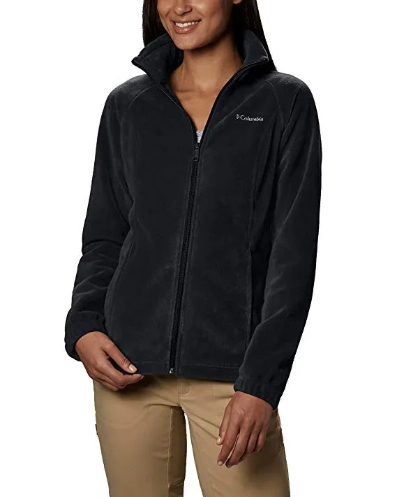 New Columbia Women’s Benton Springs Full Zip Jacket, Soft Fleece Medium Black
