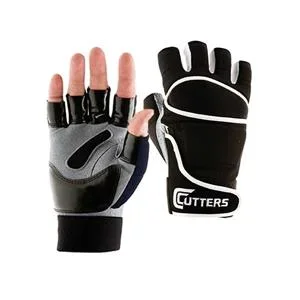 New Cutters Half-Finger Lineman Black/White Adt XX-Large NFHS/NCAA