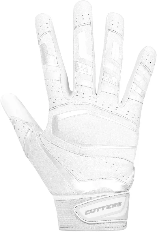 New Cutters Rev Pro Football Gloves Best Grip Receiver Gloves Adult Sm White