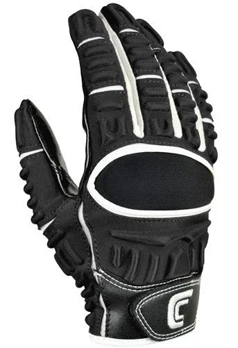 New Cutters The Gamer Football Gloves Blk/White Adult Smallip Gloves