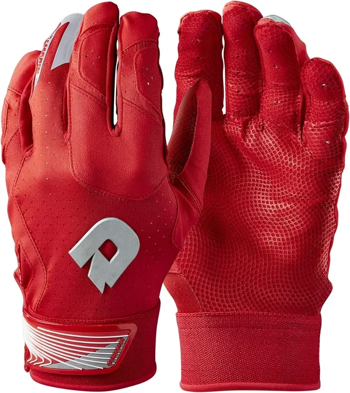New DeMarini CF Batting Gloves Red/Gray X-Large Adult 4 Way Stretch