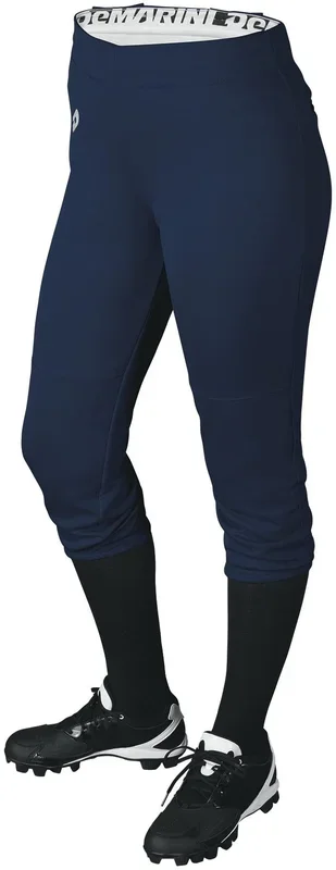 New DeMarini Girl’s Sleek Pull up Pant Softball Large Navy Drawcord