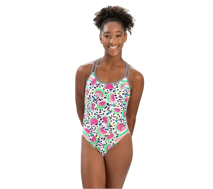 New Dolfin Uglies Girls Double Strap Keyhole Backin Tutti-Frutti SIze 10