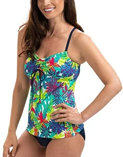 New Dolfin Women’s XS Aquashape Crossback Pattern Tankini Top Colorful