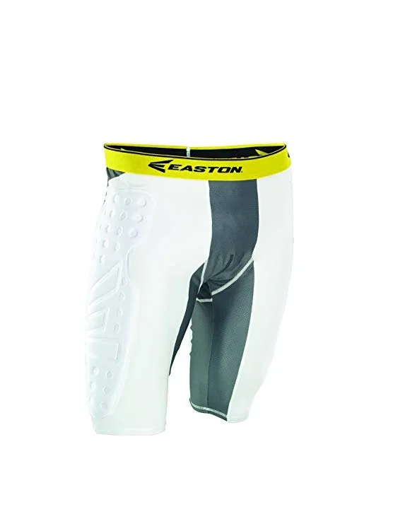 New Easton Boys’ Burner Sliding Short Baseball Pants White/Yellow/Gray Large