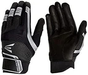 New Easton Gametime Elite DFS Youth Batting Gloves (Large) Black/Silver