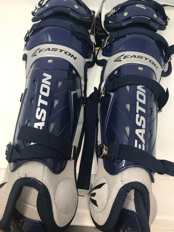 New Easton Intermediate Force Catchers Leg Guards Navy/Silver 14 inch