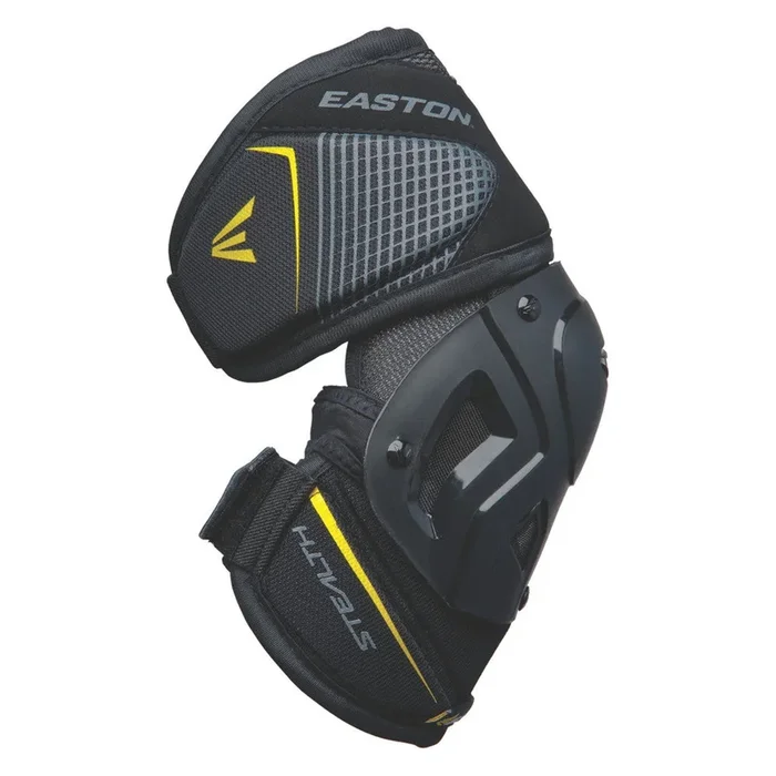 New Easton Stealth Lax Med Lacrosse Arm Pads Black/Yellow 6057531 1 Pair