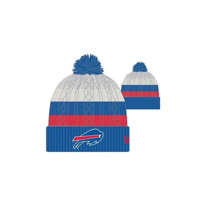 New Era Buffalo Bills Shaded 19864 Cuffed Knit Hat with Pom