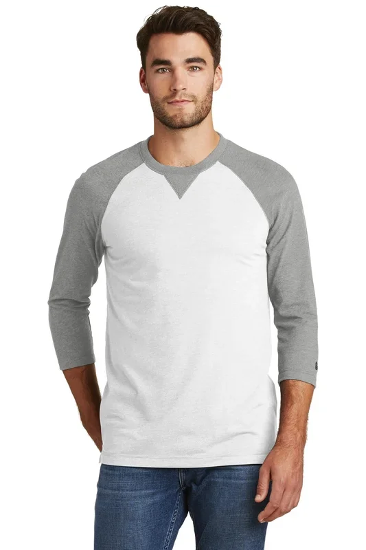 New Era Men’s Sueded Cotton Blend 3/4-Sleeve Baseball Raglan Tee. NEA121
