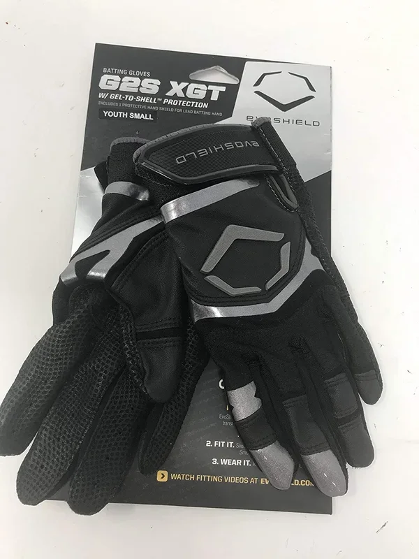 New EvoShield Youth XGT G2S Batting Gloves Small Black/Gray