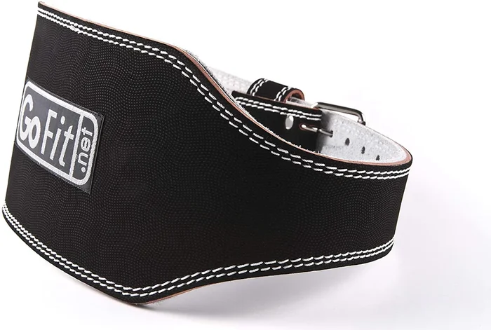New GoFit 6” Leather Lifting Belt – Weightlifting Accessory Medium Black