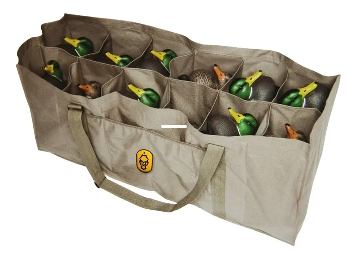 New, Hard Core 02-200-0001 12 Slot Holds 12 Decoys Adjustable Strap Beige