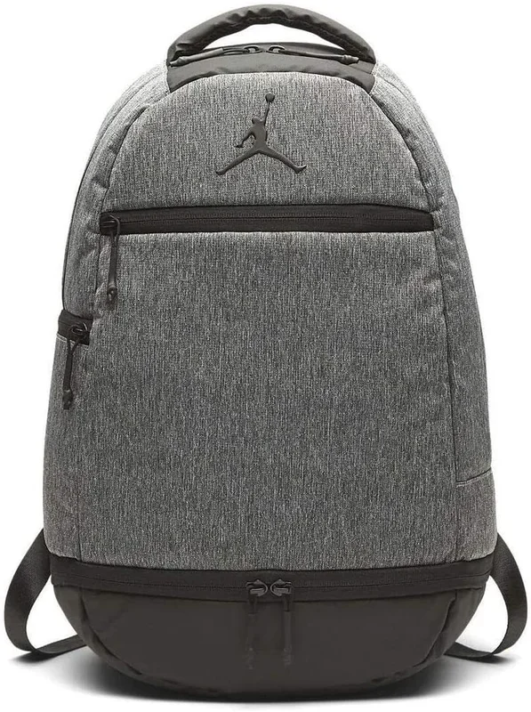 New Jordan Air Jumpman Laptop Backpack Gray Black Book Bag Shoe Compartment