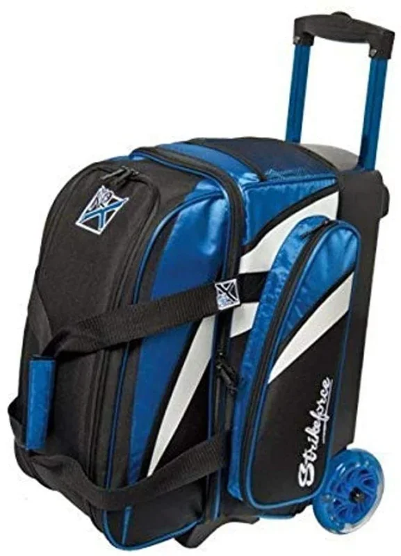 New KR Strikeforce Cruiser Smooth Double Bowling Roller Bag Black/White/Royal