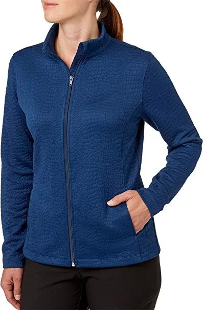 New Lady Hagen Women’s Textured Long Sleeve Full Zip Golf Jacket Black X-Small