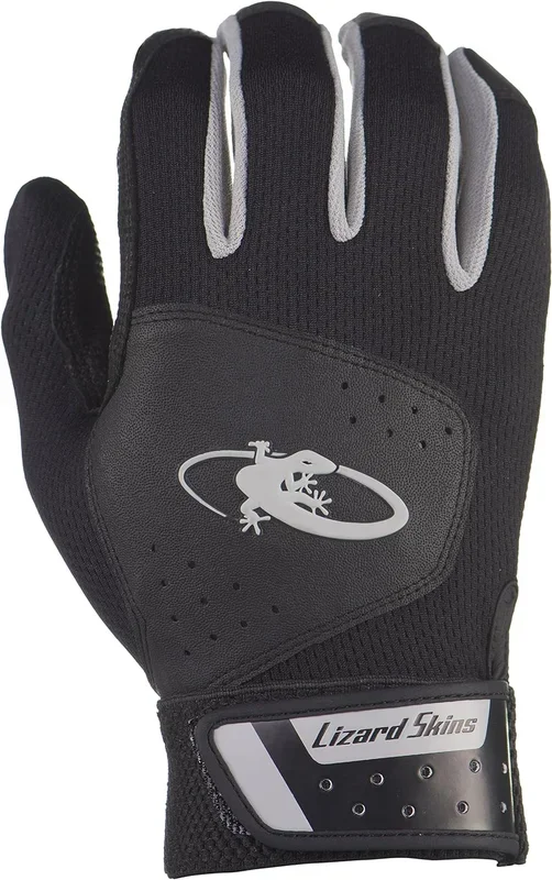 New, Lizard Skins Komodo Adult Batting Gloves (Jet Black, Large)