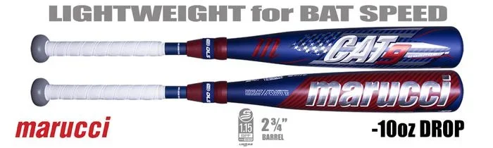 New Marucci CAT9 Composite Pastime 2-3/4″ Junior Big Barrel Red/White/Blue