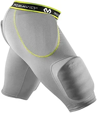 New McDavid Football Padded Girdle Compression Shorts Men’s Small Gray/Yellow