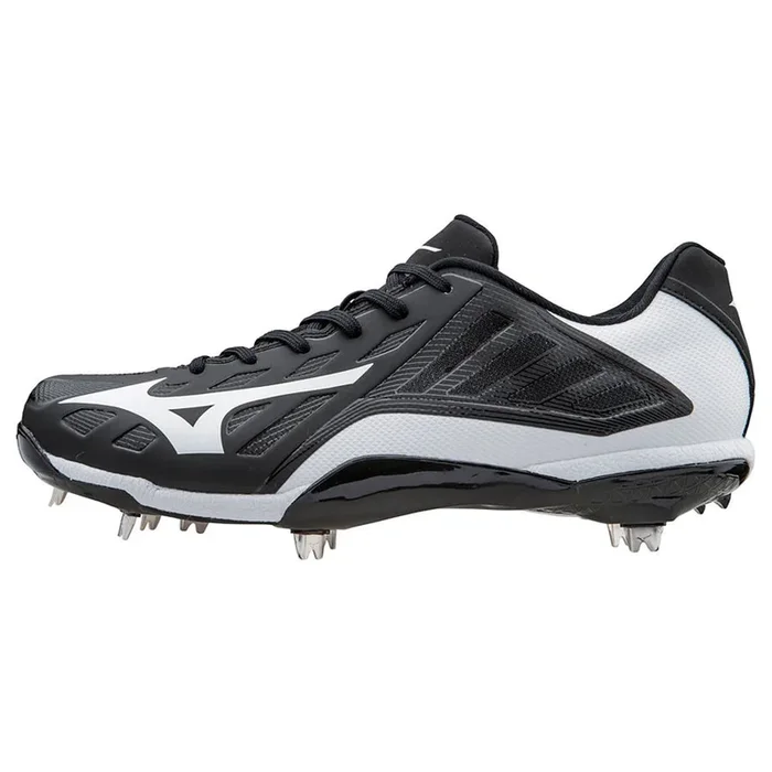 New Mizuno Heist IQ Low Mens 12 Baseball Metal Cleats Black/White