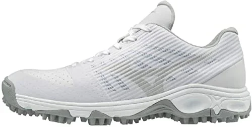 New Mizuno Men’s 10 Ambition All Surface Low Turf Softball Shoe White/White