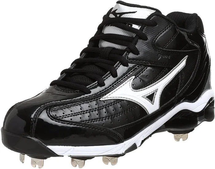 New Mizuno Men’s 9 Spike Classic G5 Mid Baseball Cleat Men 9 Black/White