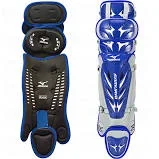 New Mizuno Samurai Shin Guards 380196 16.5″ Adult Baseball Catchers Royal/Grey