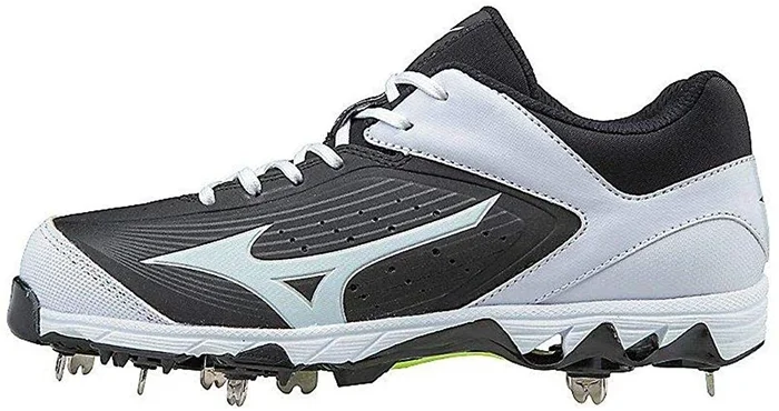 New Mizuno Wmn’s 6 9-Spike Swift 5 Molded Baseball Cleat Shoe Black/White