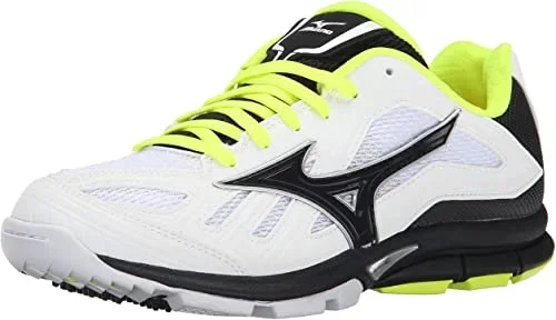 New Mizuno Wmn Players Training Shoe Molded Softball Cleats Sz 6 Wht/Blk