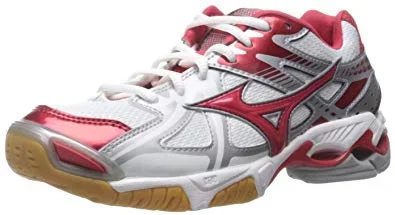 New Mizuno Women’s 9.5 Wave Bolt 4 Volleyball-Shoes White/Red