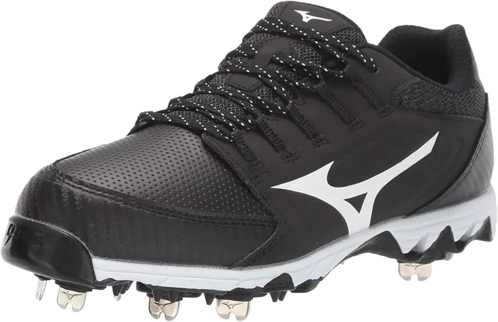New Mizuno Women’s 9-Spike Swift 6 Low Metal Cleat Softball Black/Wht Sz 8
