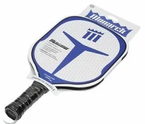 New Monarch Mercenary Leather Handle Pickleball Paddle Blue/White