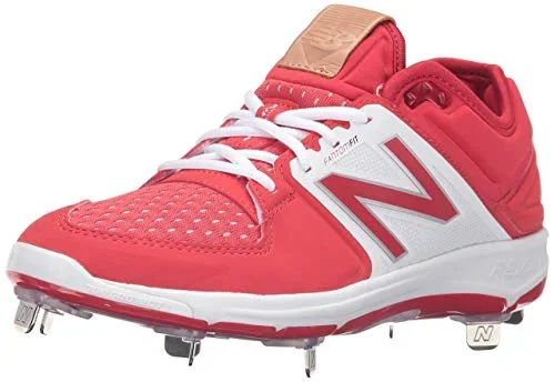 New New Balance Men’s L3000LV3 Metal Baseball Cleats Red/White Size 13