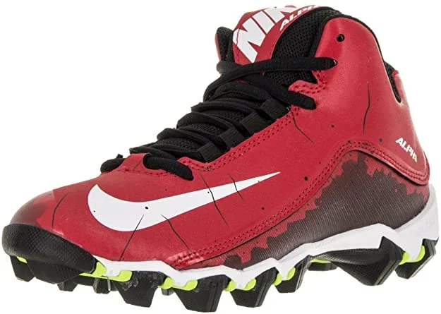 New Nike Boys Nike Alpha Shark 2 3/4 BG Football Cleat Red/Black/White 4.5Y