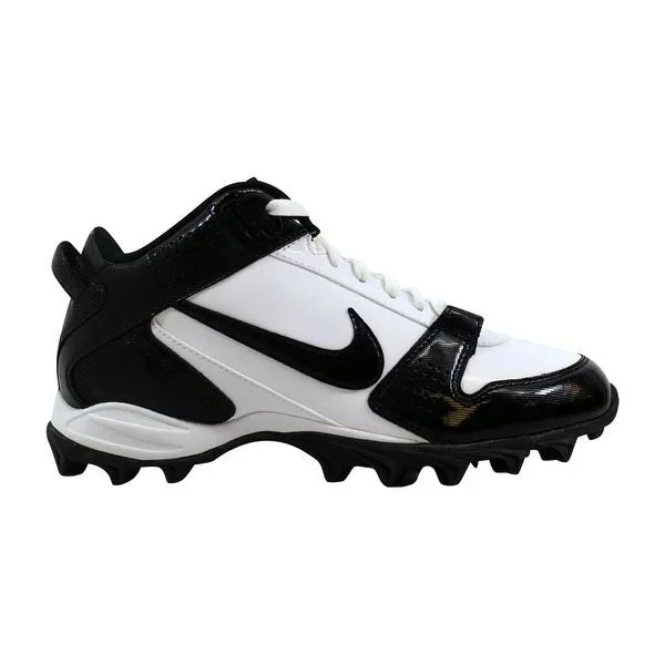 New Nike Land Shark Legacy MID Men 9.5 Plastic Mold Football Cleat White/Black
