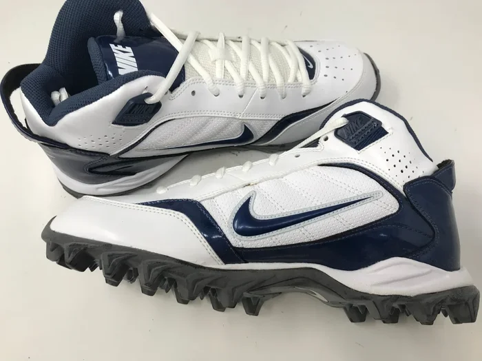 New Nike Land Shark Mid Navy/White Mens 9.5 Molded Football Cleats